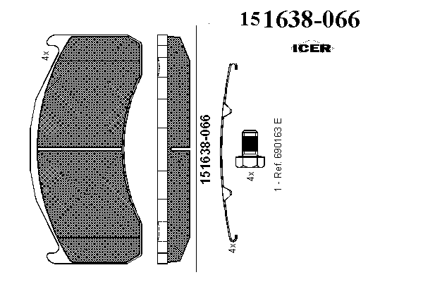Bromsbeläggssats, skivbroms 151638-066