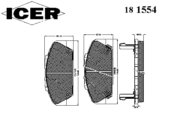 Комплект тормозных колодок, дисковый тормоз 181554