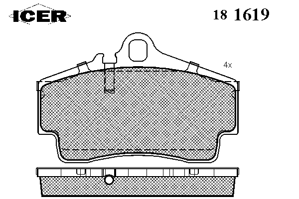 Комплект тормозных колодок, дисковый тормоз 181619
