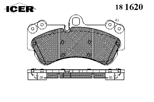 Комплект тормозных колодок, дисковый тормоз 181620