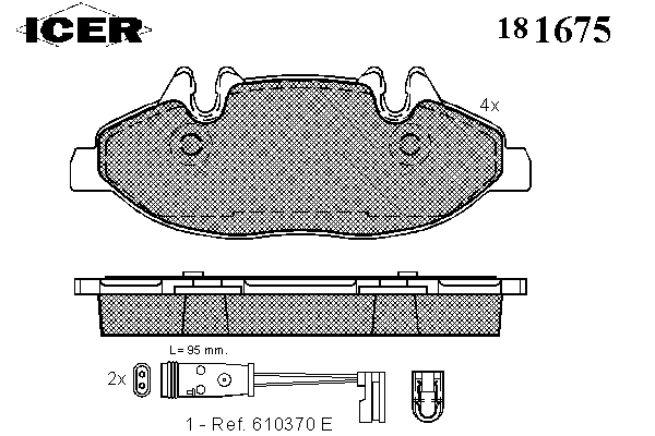 Комплект тормозных колодок, дисковый тормоз 181675