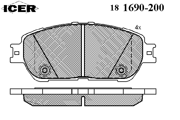 Комплект тормозных колодок, дисковый тормоз 181690-200