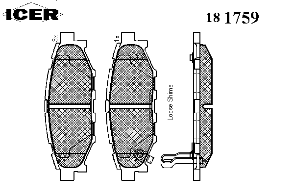 Комплект тормозных колодок, дисковый тормоз 181759