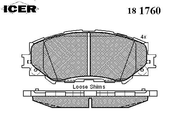 Комплект тормозных колодок, дисковый тормоз 181760