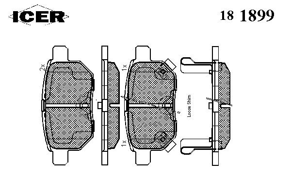 Комплект тормозных колодок, дисковый тормоз 181899