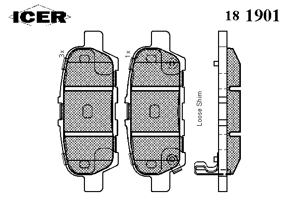 Kit de plaquettes de frein, frein à disque 181901