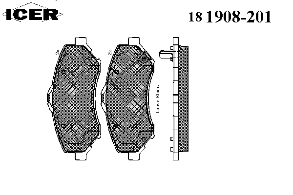 Комплект тормозных колодок, дисковый тормоз 181908-201