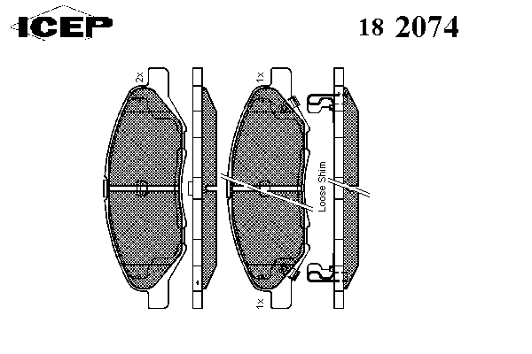 Комплект тормозных колодок, дисковый тормоз 182074