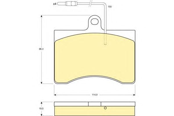 Комплект тормозных колодок, дисковый тормоз 6103149