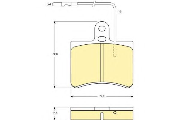 Комплект тормозных колодок, дисковый тормоз 6103159