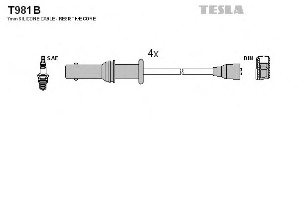 Комплект проводов зажигания T981B