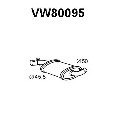 silenciador del medio VW80095