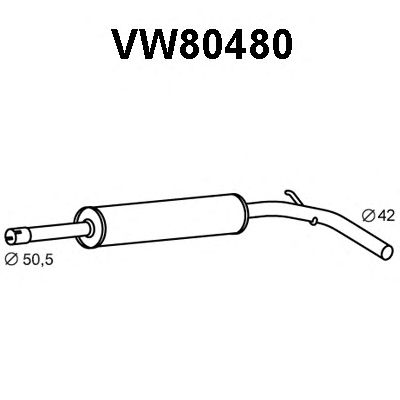Средний глушитель выхлопных газов VW80480