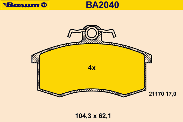 Brake Pad Set, disc brake BA2040