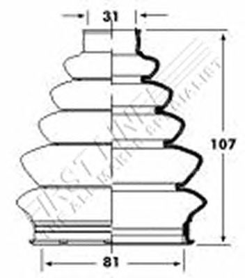 Joint-soufflet, arbre de commande FCB2357