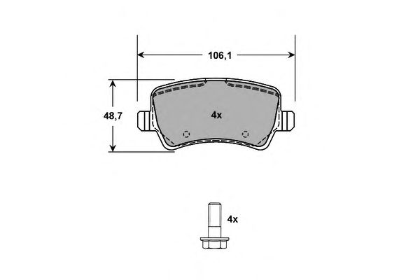 Комплект тормозных колодок, дисковый тормоз PF1485