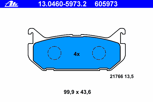 Комплект тормозных колодок, дисковый тормоз 13.0460-5973.2