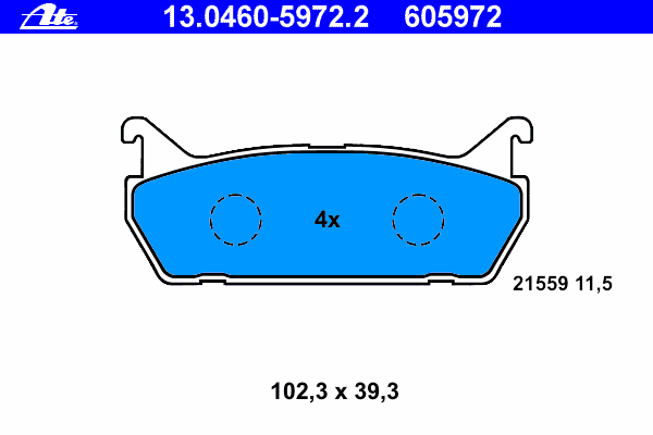 Комплект тормозных колодок, дисковый тормоз 13.0460-5972.2