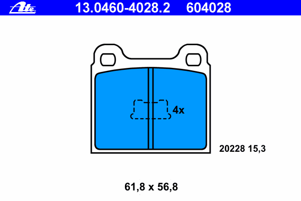Комплект тормозных колодок, дисковый тормоз 13.0460-4028.2