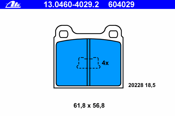 Kit de plaquettes de frein, frein à disque 13.0460-4029.2