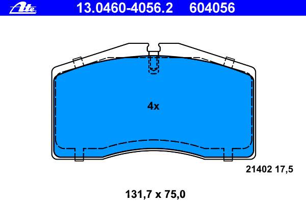 Комплект тормозных колодок, дисковый тормоз 13.0460-4056.2
