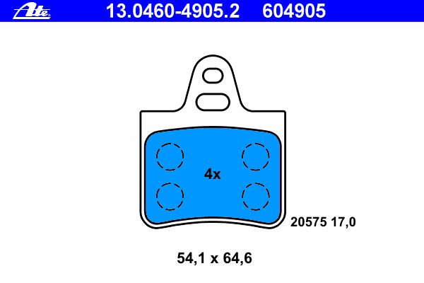 Комплект тормозных колодок, дисковый тормоз 13.0460-4905.2