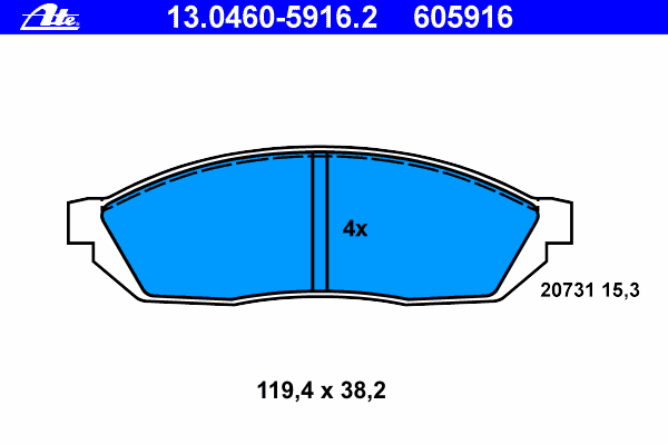 Комплект тормозных колодок, дисковый тормоз 13.0460-5916.2