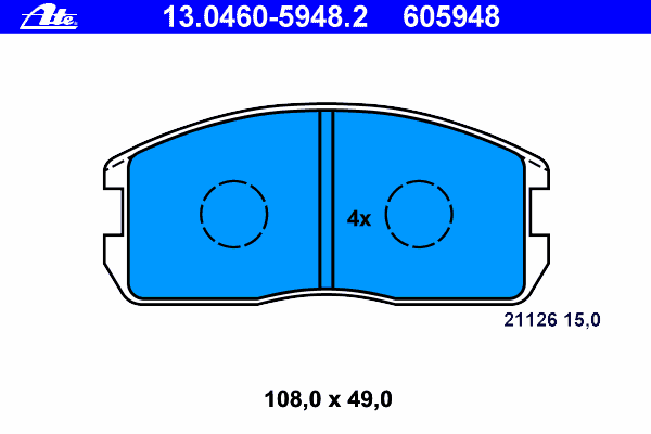 Комплект тормозных колодок, дисковый тормоз 13.0460-5948.2