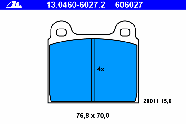 Комплект тормозных колодок, дисковый тормоз 13.0460-6027.2