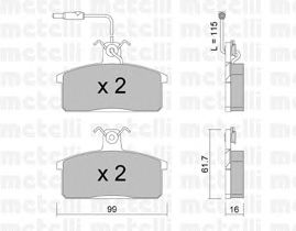 Kit de plaquettes de frein, frein à disque 22-0026-2