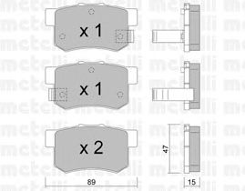Комплект тормозных колодок, дисковый тормоз 22-0173-0