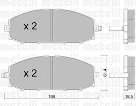 Комплект тормозных колодок, дисковый тормоз 22-0407-0