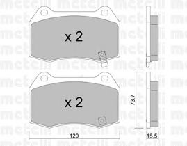 Комплект тормозных колодок, дисковый тормоз 22-0738-0