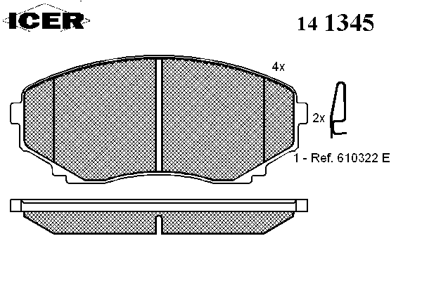 Комплект тормозных колодок, дисковый тормоз 141345