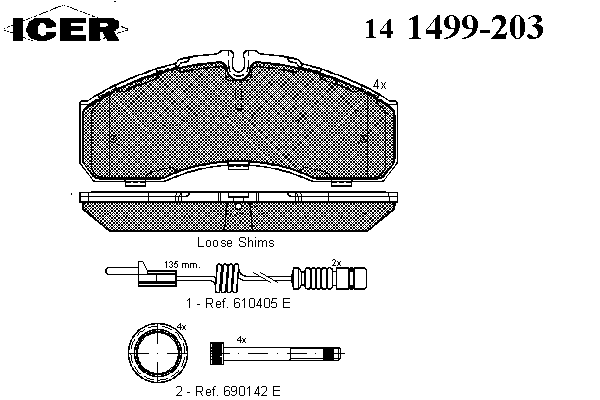 Комплект тормозных колодок, дисковый тормоз 141499-203