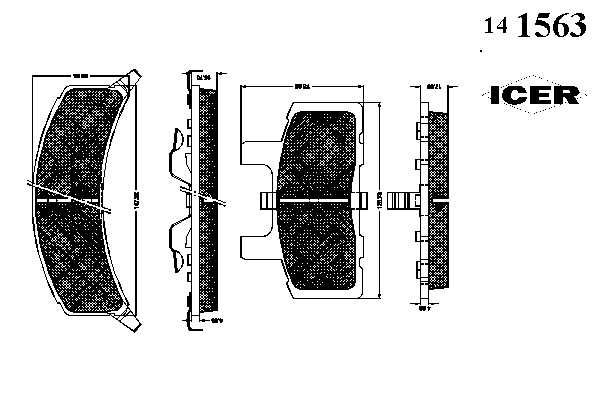 Комплект тормозных колодок, дисковый тормоз 141563
