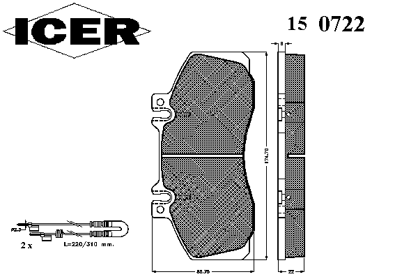 Комплект тормозных колодок, дисковый тормоз 150722
