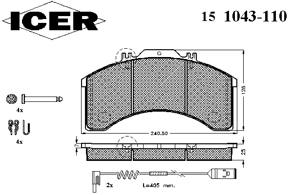 Комплект тормозных колодок, дисковый тормоз 151043-110