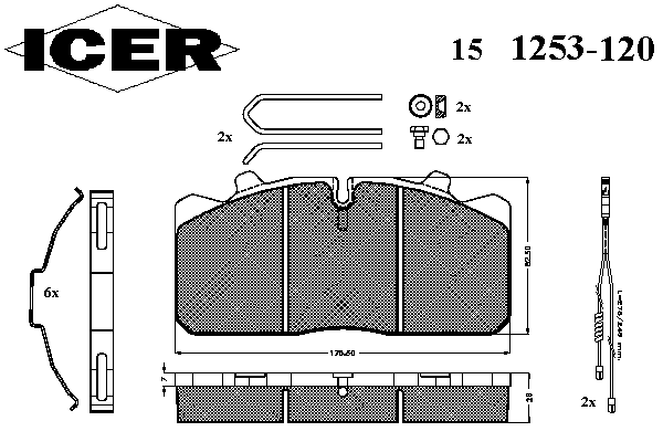 Комплект тормозных колодок, дисковый тормоз 151253-120