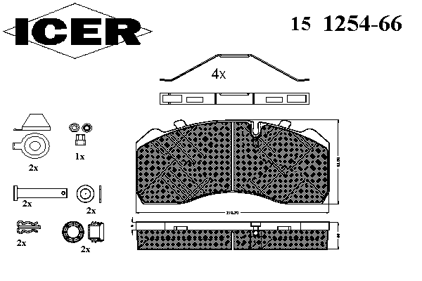 Kit de plaquettes de frein, frein à disque 151254-066