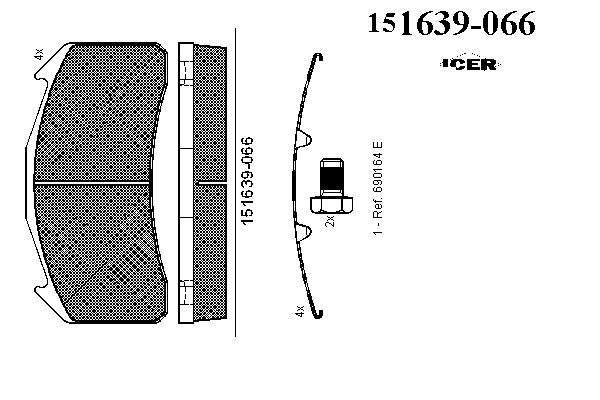 Kit de plaquettes de frein, frein à disque 151639-066