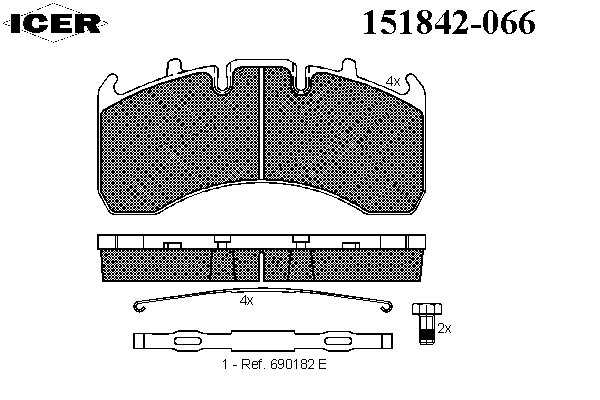 Kit de plaquettes de frein, frein à disque 151842-066