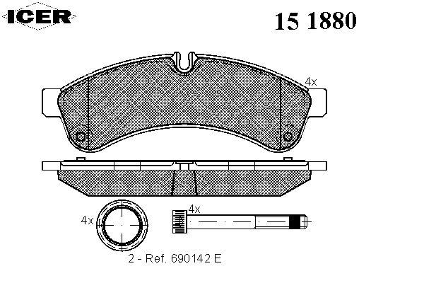Комплект тормозных колодок, дисковый тормоз 151880