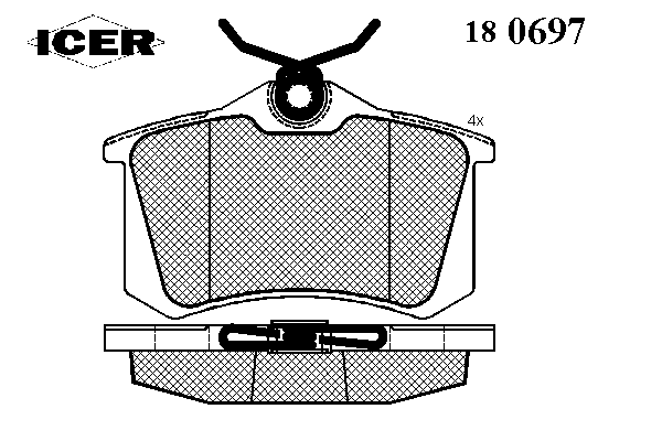 Комплект тормозных колодок, дисковый тормоз 180697