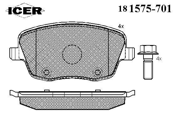 Комплект тормозных колодок, дисковый тормоз 181575-701