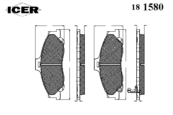 Kit de plaquettes de frein, frein à disque 181580