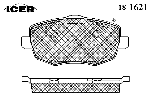Комплект тормозных колодок, дисковый тормоз 181621