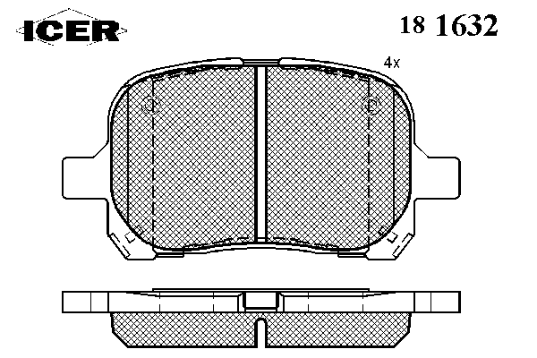 Комплект тормозных колодок, дисковый тормоз 181632