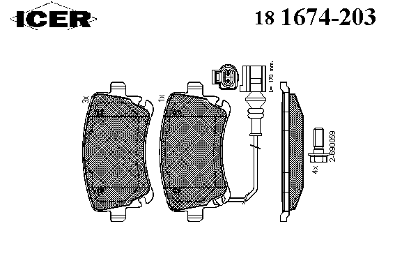 Комплект тормозных колодок, дисковый тормоз 181674-203