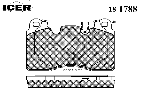 Комплект тормозных колодок, дисковый тормоз 181788